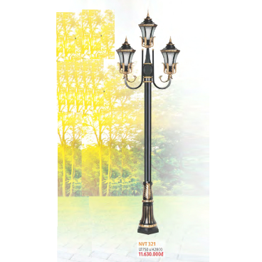 NVT 321: Đèn trụ sân vườn hợp kim 3 tay