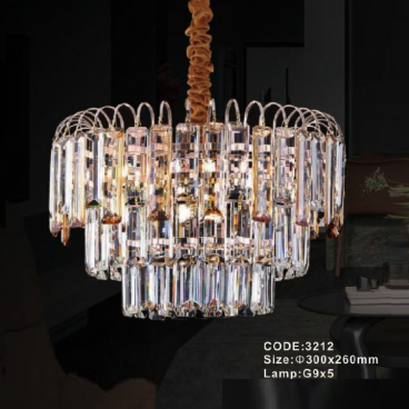 CODE: 3212: Đèn thả Phale - KT: Ø300mm x H260mm - Đèn LED G9 x 5 bóng