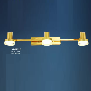 AN - ST - 3222/3: Đèn rọi tranh/gương 3 bóng -  KT: L530mm x H85mm - Đèn LED ánh sáng vàng 3000K