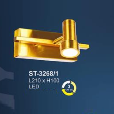 AN - ST - 3268/1: Đèn rọi tranh/gương đơn - KT: L210mm x H105mm - Đèn LED ánh sáng đổi 3 màu