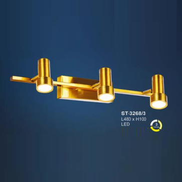 AN - ST - 3268/3: Đèn rọi tranh/gương 3 bóng - KT: L480mm x H100mm - Đèn LED ánh sáng đổi 3 màu