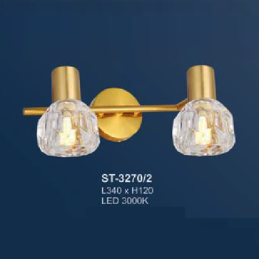 AN - ST - 3270/2: Đèn rọi tranh/gương đôi - KT: L340mm x H120mm - Đèn LED ánh sáng vàng 3000K