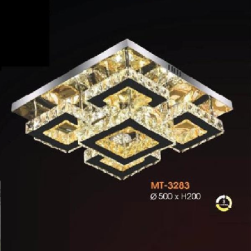 VE - MT - 3283:  Đèn áp trần vuông LED - KT:  L500mm x W500mm x H200mm - Đèn LED  đổi 3 màu