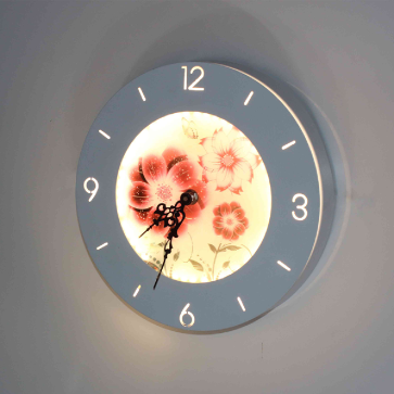 GT - 330A -19: Đèn gắn tường có thêm chức năng đồng hồ - KT: Ø230mm - Đèn LED đổi 3 màu