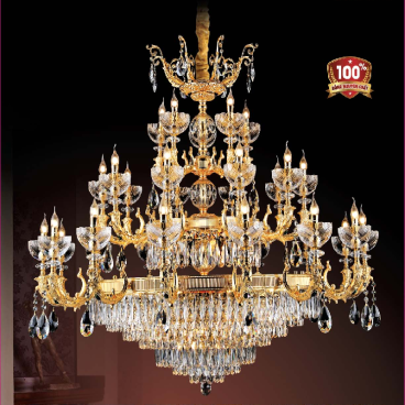 VE - CNĐ - 3338/30: Đèn chùm phale 30 tay - KT: Ø1500mm  X H1200mm - Bóng đèn nến E14 x 30 bóng