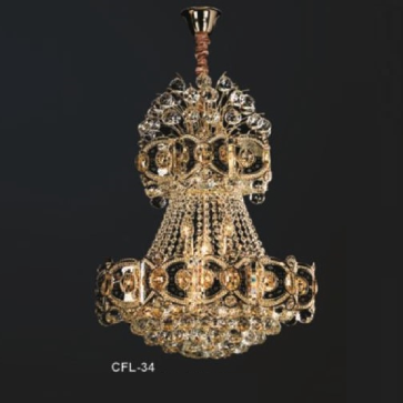 E - CFL - 34: Đèn chùm Phale ( 154 hạt Phale K9)  - KT: Ø560mm x H650mm - Đèn E14 x 10 bóng