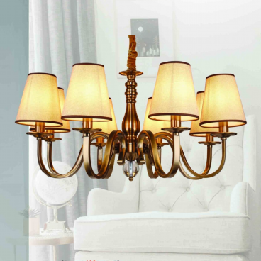 35 - DC9088T8: Đèn chùm 8 tay - KT: Ø800mm x H370mm - Bóng đèn E14 x 8 bóng