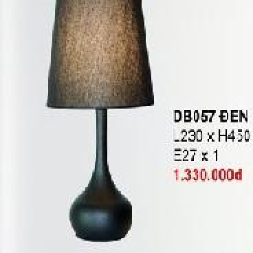 355 - DB - 057 Đen:  Đèn bàn,  KT: Ø230mm*H450mm - Bóng đèn E27*1 bóng