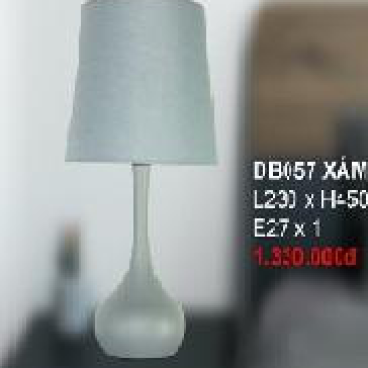 355 - DB - 057 xám:  Đèn bàn,  KT: Ø230mm*H450mm - Bóng đèn E27*1 bóng