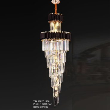 35 - TPL8097D1800: Đèn thả Phale - KT: Ø600mm x H1800mm - Đèn E14 x 29 bóng