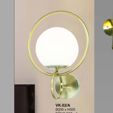 355-VK.02/A - KT: Ø200*H300mm - Đèn E27*1 bóng