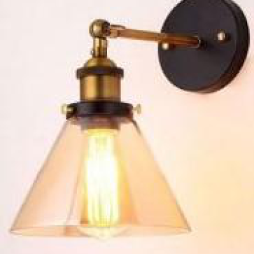 355- VT.03A chóa thủy tinh màu trà -  Đèn E27*1 bóng