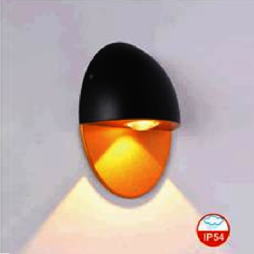 EU - CN - 360: Đèn gắn tường LED - KT: Ø110mm x W50mm x H150mm - Đèn LED 5W ánh sáng vàng