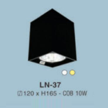 LN - 37: Đèn lon LED COB 10W gắn nổi, 1 chế độ ánh sáng (trắng/vàng)