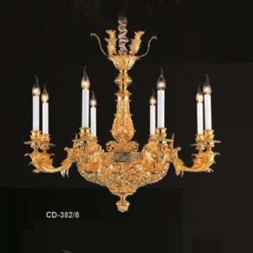 E - CD - 382/8: Đèn chùm nến 8 tay - KT: Ø890mm x H790mm + 500mm - Bóng đèn E14 x 11 bóng