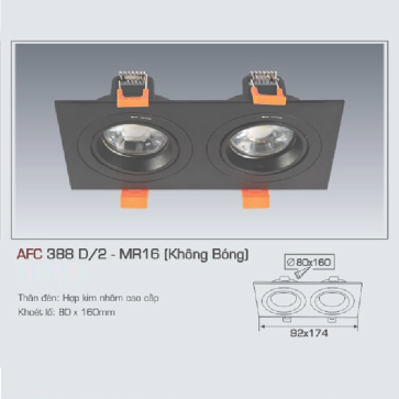 AFC 388D/2 - MR 16: Bộ gọng đèn đôi sử dụng bóng MR16
