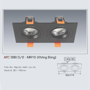 AFC 388D/2 - MR 16: Bộ gọng đèn đôi sử dụng bóng MR16