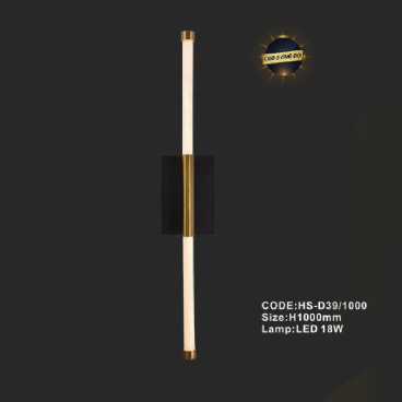 CODE: HS - D39/1000: Đèn gắn tường ống LED - KT: H1000mm - Đèn LED 18W ánh sáng đổi 3 màu
