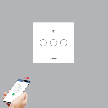 SWV3/SC: Mặt vuông 3 Công tắc điều khiển Wifi