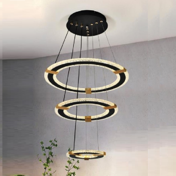 AC 40 -13: Đèn thả 3 vòng LED - KT: Ø480mm x H1200mm - Đèn LED 204W ánh sáng đổi 3 màu
