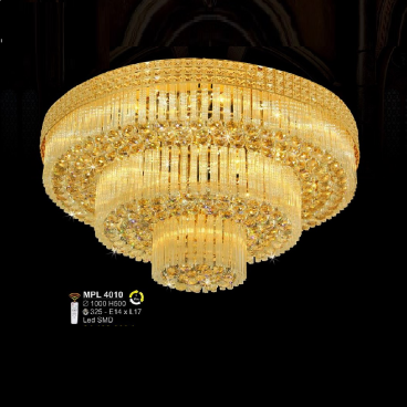 S - MPL 4010: Đèn áp trần Phale - KT: Ø1000mm x H500mm - 325 hạt phale - Đèn LED + Đèn chân E14 x 17 bóng  - Remote