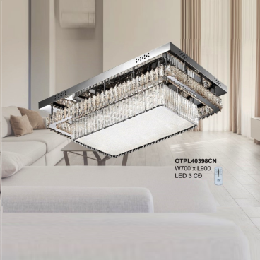 OTPL40398CN: Đèn áp trần chữ nhật LED Phale - KT: L900mm x W700mm - Đèn LED đổi 3 màu