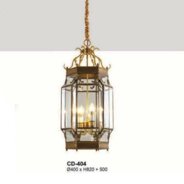 E - CD - 404: Đèn thả đồng - KT: Ø400mm x H820mm +500mm - Bóng đèn E14 x 8 bóng