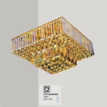 OTPL40406V600: Đèn áp trần Phale  vuông - KT: L600mm x W600mm - Đèn LED đổi 3 màu - Remote