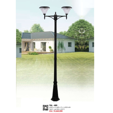 TNL - 405: Đèn trụ  sân vườn NLMT 2 tay