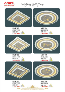 CATALOGUE ĐÈN HUFA ( CK TỪ 55%-65%)