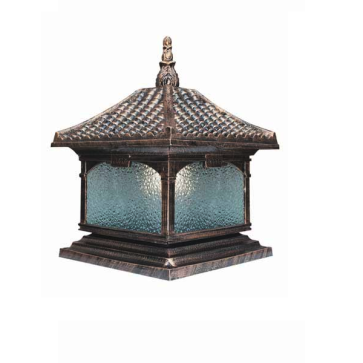 EU - TD - 409E: Đèn gắn đầu trụ Nhôm đúc - KT: Mái: 400mm x 400mm - Đế: 380mm x 380mm x H420mm - Bóng đèn E27 x 1