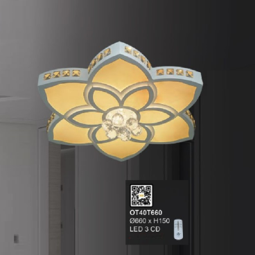 OT40T660: Đèn áp trần LED - KT: Ø660mm x H150mm - Đèn LED đổi 3 màu