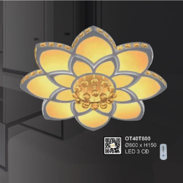 OT40T800: Đèn áp trần LED - KT: Ø800 x H150mm - Đèn LED đổi 3 màu