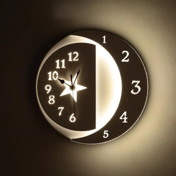 GT - 412: Đèn gắn tường LED có chức năng đồng hồ - KT: Ø230mm - Đèn LED đổi 3 màu