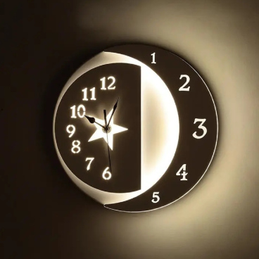 GT - 412: Đèn gắn tường LED có chức năng đồng hồ - KT: Ø230mm - Đèn LED đổi 3 màu