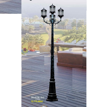 TR 4178/3+1: Đèn trụ sân vườn chất liệu hợp kim 4 tay