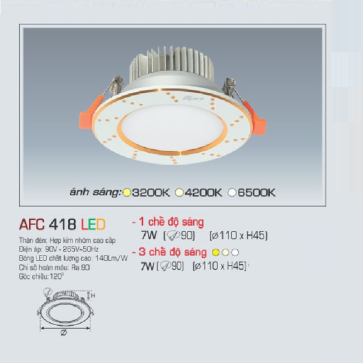 AFC 418 LED 7W: Đèn LED âm trần siêu mỏng hoa văn vàng 7W, 1 chế độ ánh sáng (vàng/trung tính/trắng)