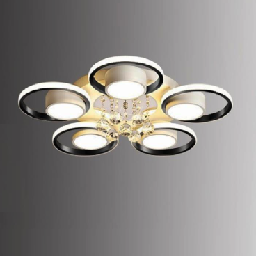 OT 41T5:  : Đèn áp trần LED tròn 5 cánh - KT:  Ø600mm x H150mm - Đèn LED đổi 3 màu - Remote