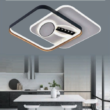 E - ML - 42: Đèn áp trần LED Mica - KT: Ø500mm  x H60mm  - Đèn LED 75W + 10W x 2 ánh sáng đổi 3 màu