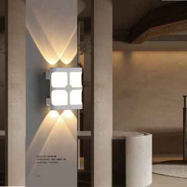 AC 42-48: Đèn gắn tường LED - KT: L110mm x H130mm - Đèn LED 7W đổi 3 màu