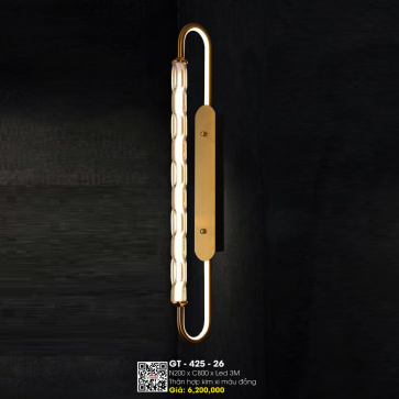 GT - 425-26: Đèn gắn tường LED  - KT:  W200mm x H800mm -  Đèn LED đổi 3 màu