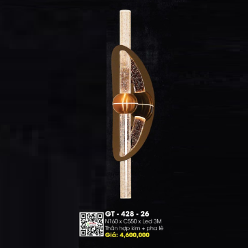 GT - 428-26: Đèn gắn tường LED  - KT: W160mm x H550mm -  Đèn LED đổi 3 màu