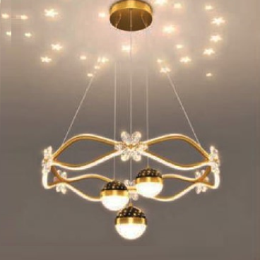 E - T  - 43 : Đèn thả LED - KT: Ø800mm x H1200,mm - Đèn LED 95W x 2, ánh sáng đổi 3 màu