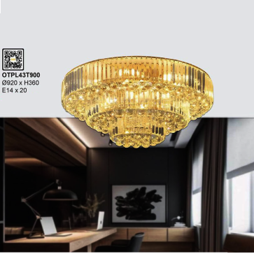 OTPL43T900: Đèn áp trần Phale  - KT: Ø920 x H350mm - Bóng đèn E14 x 20 bóng