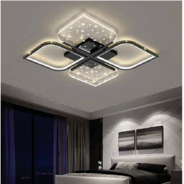 E - ML - 44: Đèn áp trần LED Mica - KT: Ø500mm  x H60mm  - Đèn LED 50W x 2 ánh sáng đổi 3 màu - Remote