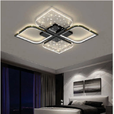 E - ML - 44: Đèn áp trần LED Mica - KT: Ø500mm  x H60mm  - Đèn LED 50W x 2 ánh sáng đổi 3 màu - Remote