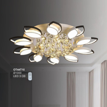 OT44T10: Đèn áp trần Mica LED - KT: Ø1000mm - Đèn LED đổi 3 màu  - Remote