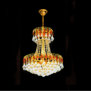 E - CFL - 45: Đèn chùm Phale - KT: Ø450mm x H550mm - 61 hạt Phale K9 -  Bóng đèn chân E14 x 9 bóng