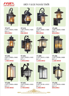 CATALOGUE ĐÈN HUFA ( CK TỪ 55%-65%)