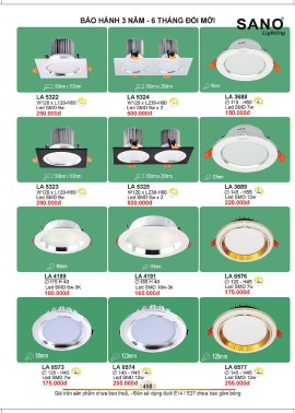 CATALOGUE ĐÈN SANO 2026-2027 ( Chiếc khấu từ 55%-58%)